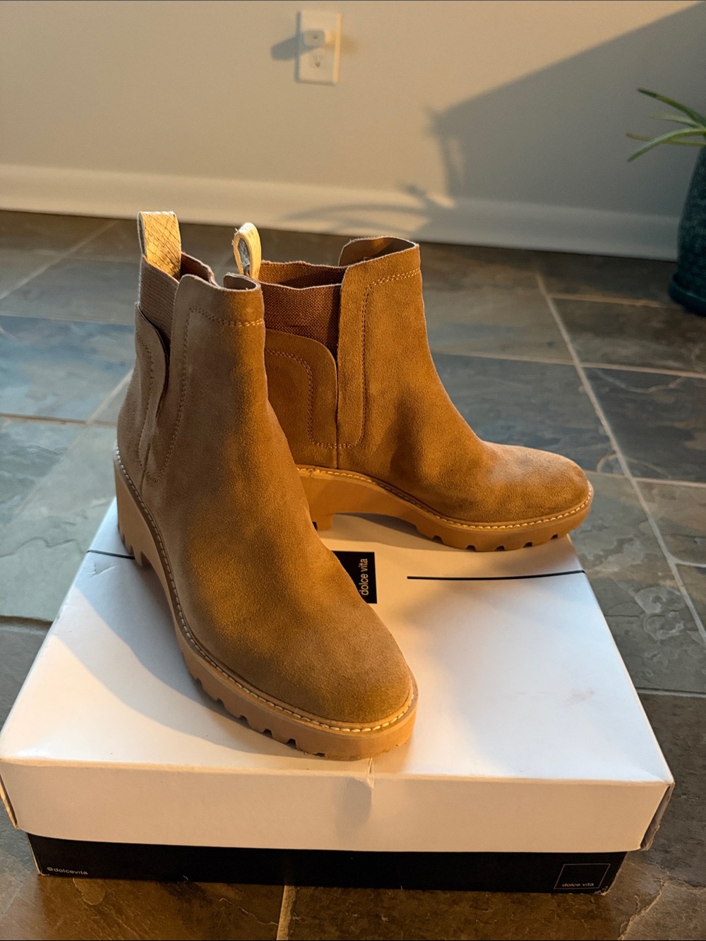 Tan Suede Dolce Vita Chelsea Booties for Women